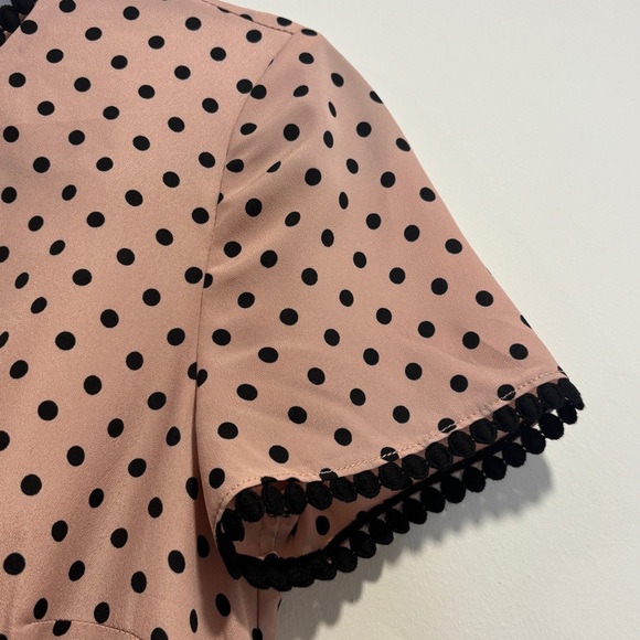 Hobbs London Maria Polka Dot Size 4 Blush Pink Fit & Flare Midi Dress - Picture 8 of 16